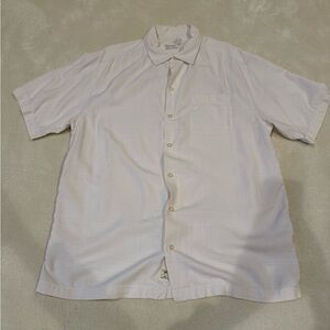 Tommy Bahama Cream Silk Short Sleeve Button Down